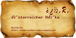 Österreicher Réka névjegykártya